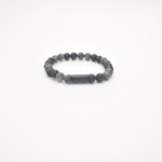 JOSH Heren Armband met Natuursteen Matt Grey-Lava | 09313-BRA