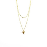 Karma Dubbele Ketting Tubes Triangle Goud