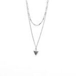 Karma Dubbele Ketting Tubes Triangle Zilver