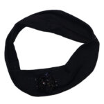 Kinder Haarband met Glitter Bloem Zwart