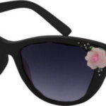 Kool-KidZ Kinder Zonnebril met Roosjes Zwart