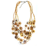 Korte Kralen Ketting met Schelpjes Bruin