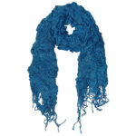 Langwerpige Sjaal met Franjes Dancing Blauw