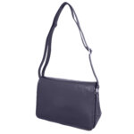 Leather Design Schoudertas met Overslag Donker Blauw