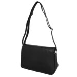 Leather Design Schoudertas met Overslag Zwart