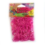 Loom Zakje met 300 Fuchsia Elastiekjes en 11 S-Clips