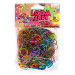 Loom Zakje met 300 Glitter Elastiekjes en 11 S-Clips