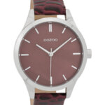 OOZOO Timepieces Horloge Croco Burgundy | C9722
