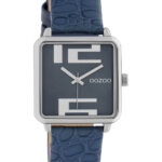 OOZOO Timepieces Horloge Croco Donker Blauw | C10366