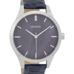 OOZOO Timepieces Horloge Croco Donker Blauw | C9721