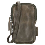 Old West Telefoontasje/Heuptasje/Schoudertasje Paint Rock Olijf Groen