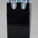 Oorclip met Emaille en Epoxy Blauw