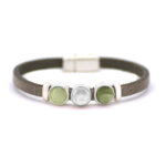 Qoss Grijze Armband Milo Groen - Maat L