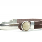 Qoss Taupe Armband Gwen Crème Bol - Maat L