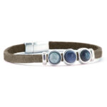 Qoss Taupe Armband Milo Blauw - Maat L