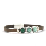 Qoss Taupe Armband Milo Groen - Maat M