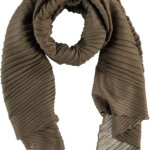 Sarlini Langwerpige Plisse Sjaal Khaki
