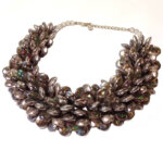 Statement Ketting Multiparel Druppel Collier Grijs/Zilver