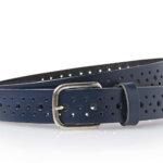 Timbelt Leren Gaatjes Riem Blauw