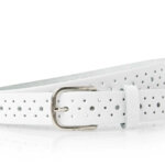Timbelt Leren Gaatjes Riem Wit