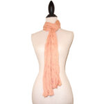 Zalm Roze Effen Tricot Langwerpige Sjaal