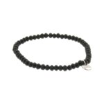 Biba Kralen Armband Mat Zwart | 4 mm
