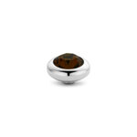 Melano Vivid Basic CZ Steentje Coffee | Zilver