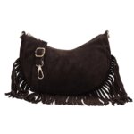 Charm London Suède Schoudertasje Elisa Donkerbruin