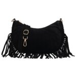 Charm London Suède Schoudertasje Elisa Zwart