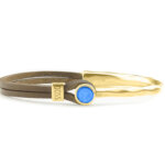 Qoss Taupe Armband Coco Blauw | Goud - Maat S