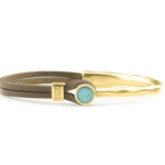 Qoss Taupe Armband Coco Groen | Goud - Maat L