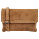 Hide & Stitches Suède Clutch/Schoudertas Brazos Camel