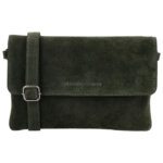 Hide & Stitches Suède Clutch/Schoudertas Brazos Olijf