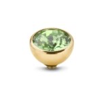 Melano Twisted Basic CZ Steentje Aqua Green Goud | 8 mm