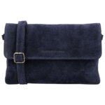 Hide & Stitches Suède Clutch/Schoudertas Brazos Navy