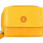 Leather Design Mini Wallet Portemonnee RFID Geel