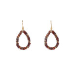 Day&Eve Hang Oorbellen Drop Dangle Burgundy | Goud