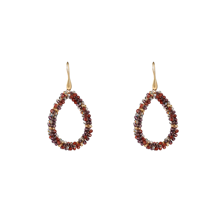 Day&Eve Hang Oorbellen Drop Dangle Burgundy | Goud