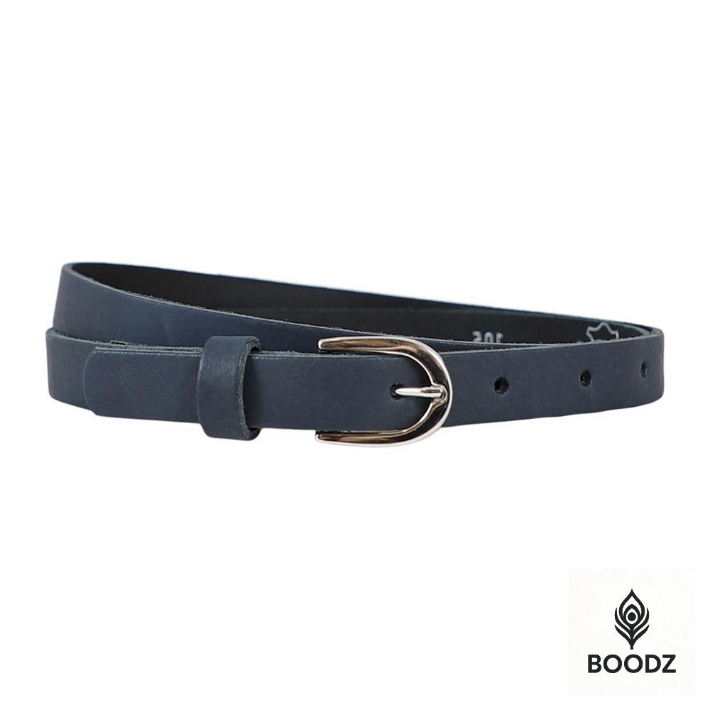 Boodz Leren Riem 2 cm Blauw