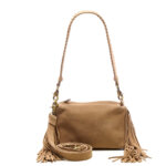 Chabo Bags Schoudertasje Small Suede Stormy Fringes Zand