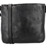 Vilenca Leren Schoudertas Zwart