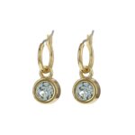 Biba Hang Oorbellen met Swarovski Steentje Lt. Azore Goud