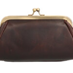 Leather Design Beugel Portemonnee / Beursje Brown Waxy