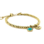 Qoss Armband Zoey Hart Turquoise | Goud