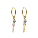 Solid Gold Oorbel Zina Botswana Agaat