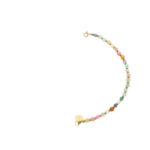 Solid Gold Tussenstuk Ketting Edelsteen 4mm Kwarts Gemixt