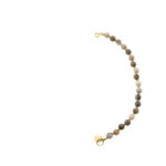 Solid Gold Tussenstuk Ketting Edelsteen 6mm Grijs Gestreept Jaspis