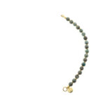 Solid Gold Tussenstuk Ketting Edelsteen 6mm Maifan Vintage Blauw