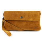 Bear Design Suède Clutch / Mini Schoudertasje Lydia Cognac