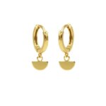 Karma Oorringen Hinged Hoops Half Disc | Goud